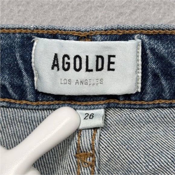 Agolde Nico Button Fly Jeans Women’s 26 Blue Denim Stretch Medium Wash A093-1370 - Picture 7 of 11